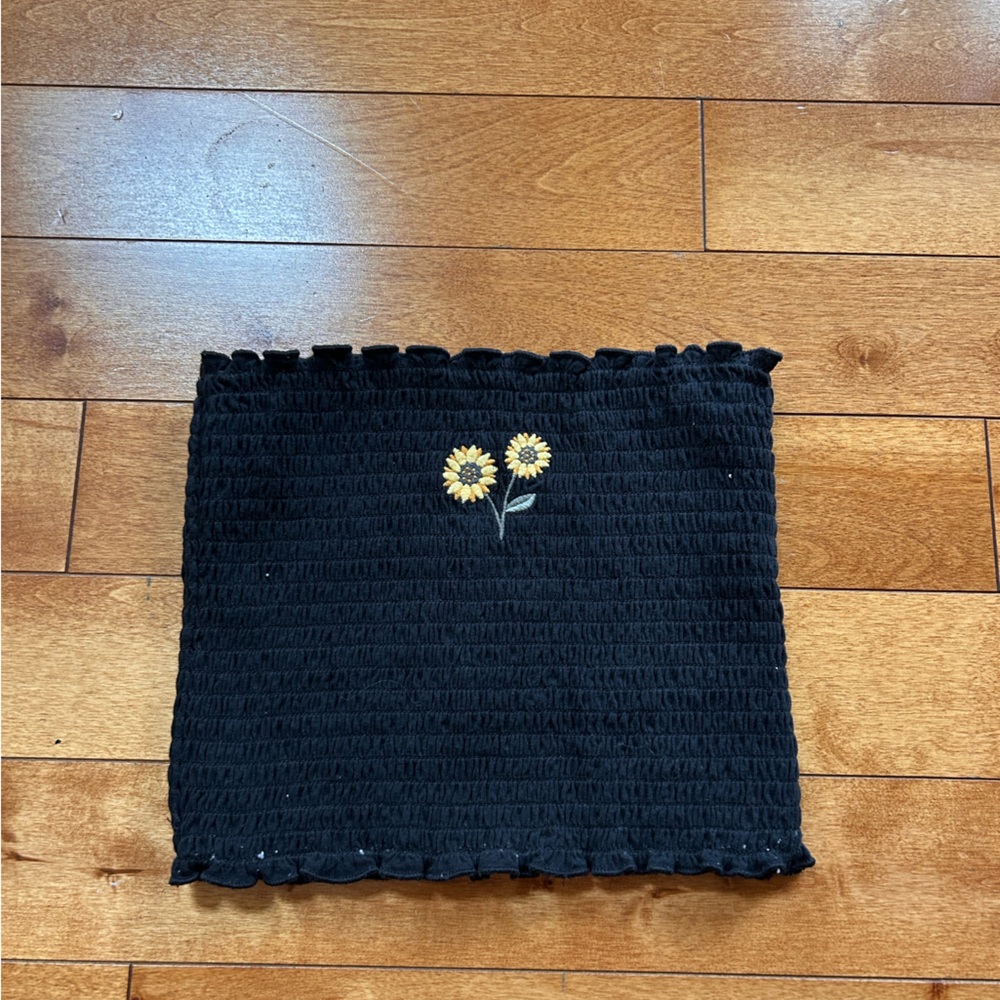 Hollister Black Reversible Ruched Tube Top